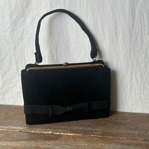 Chic Black Clutch with Bow Detail